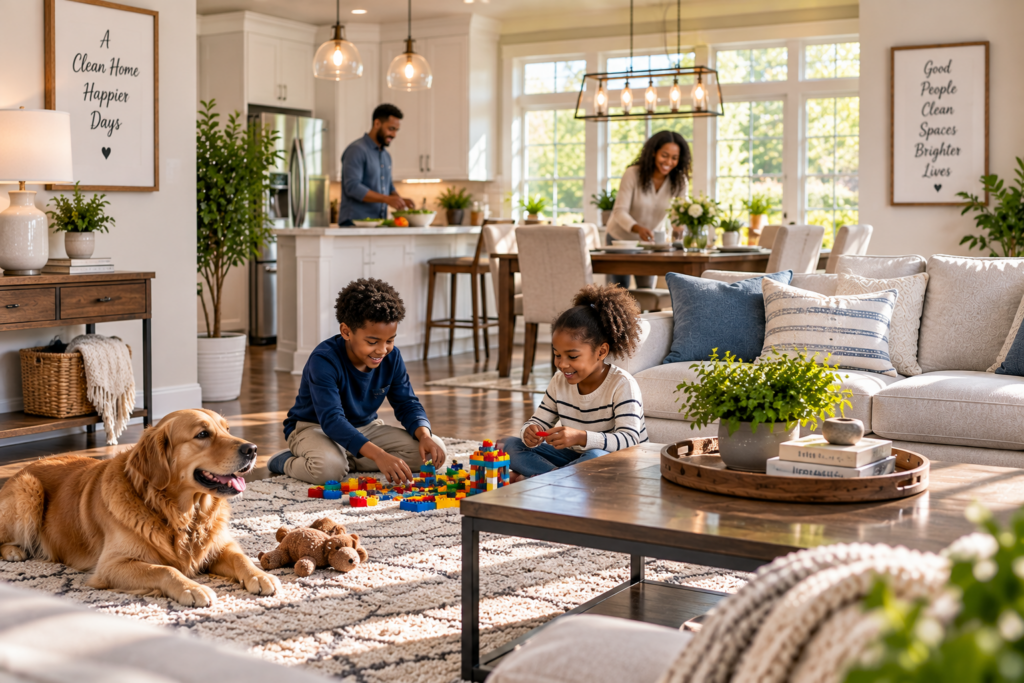 Busy household and shared living spaces in Danbury CT