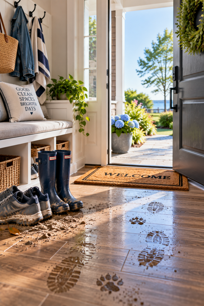 Entryways floors and tracked in material cleaning in Milford CT