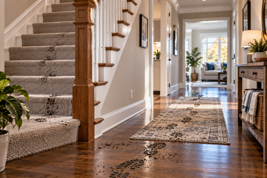 Hallways stairs and household traffic cleaning in Monroe CT