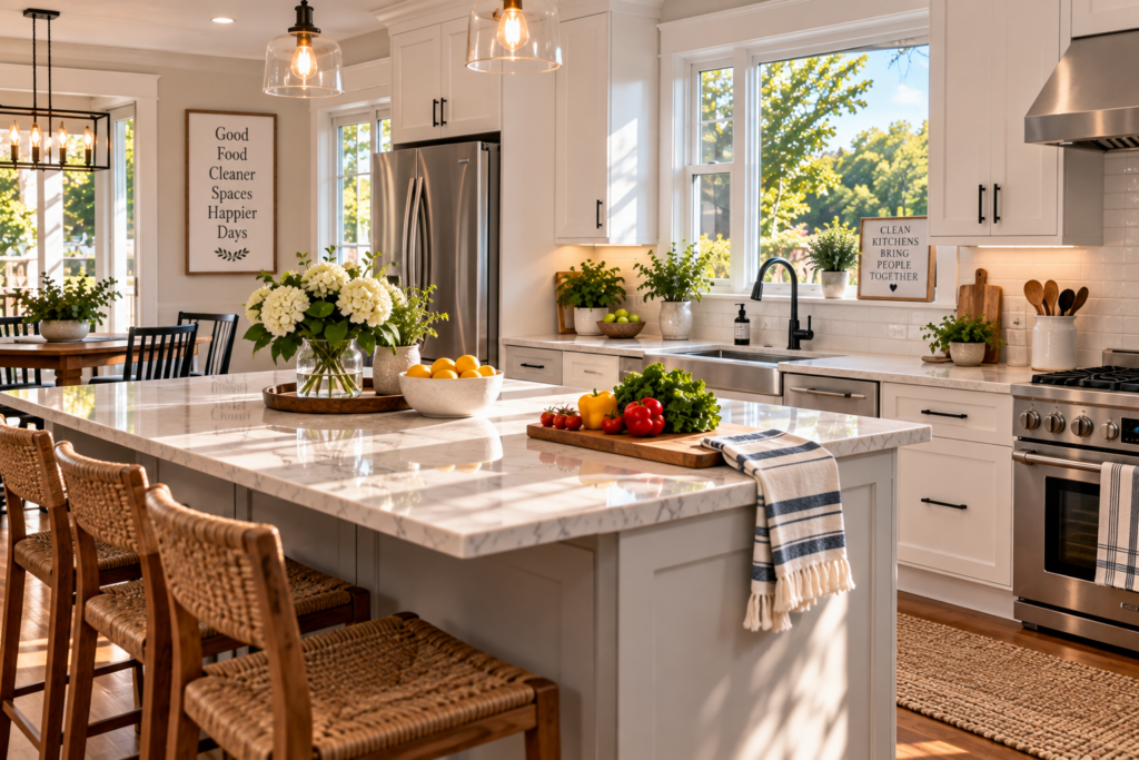 Kitchen and counters in a Shelton Connecticut home
