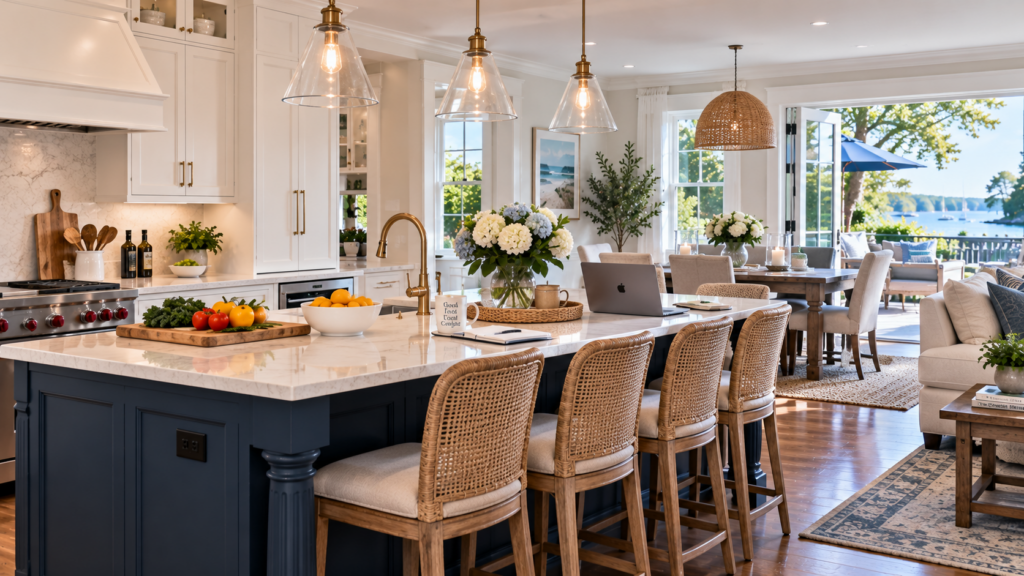 Kitchens islands and multipurpose spaces in Westport CT