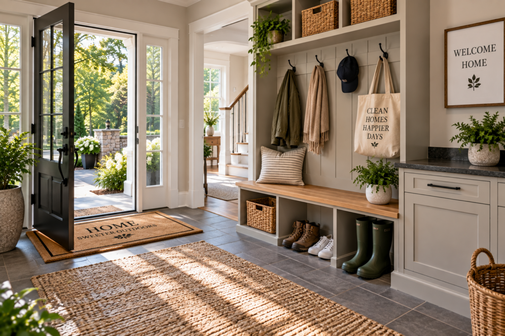 Mudroom and entryway connecting a Woodbridge home with the outdoors