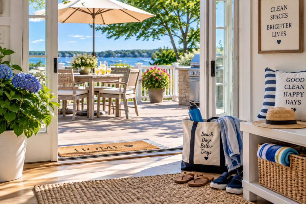 Summer foot traffic and indoor outdoor living cleaning in Madison CT