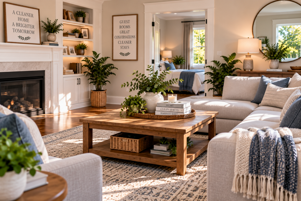 Living room and guest spaces in a Shelton Connecticut home